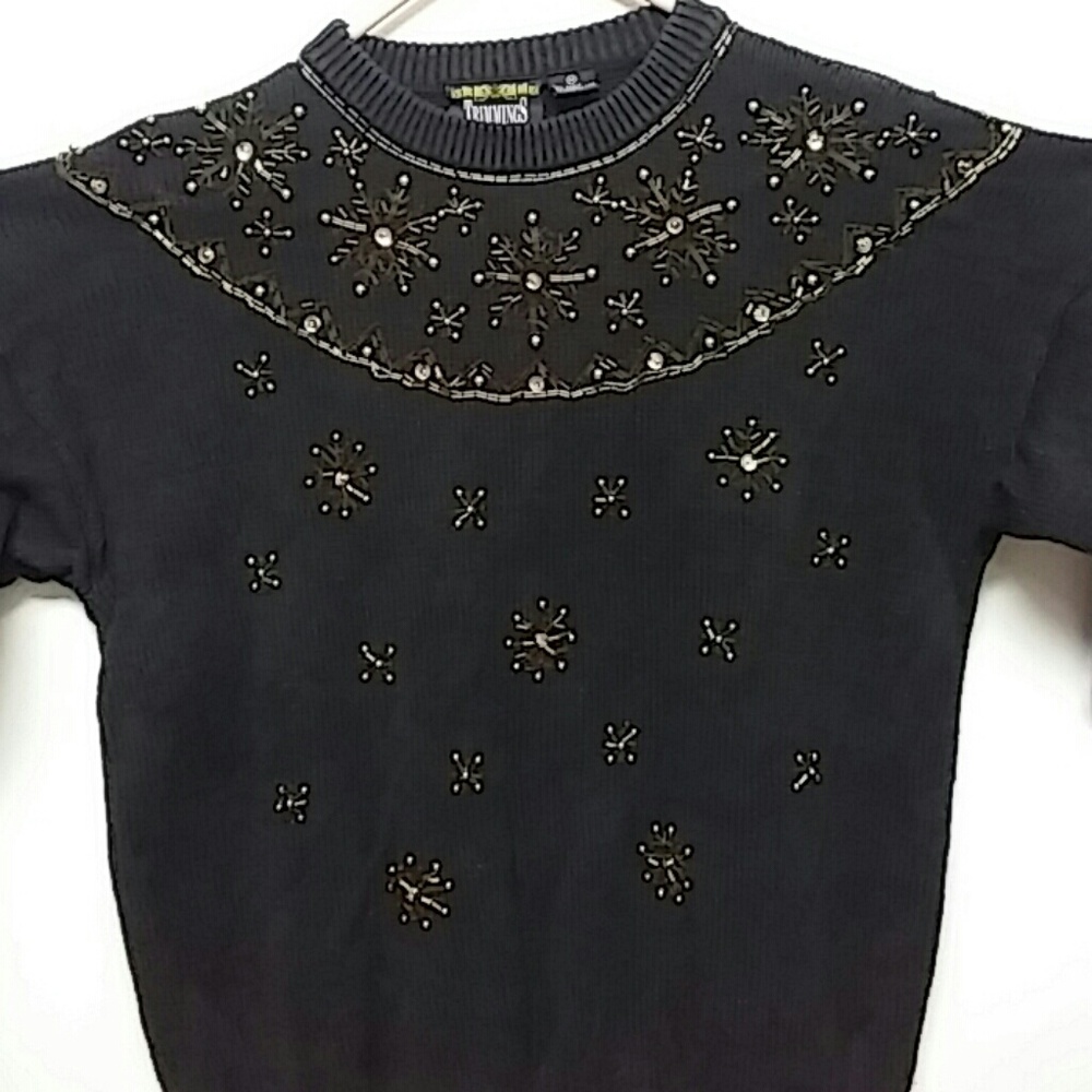 Trimmings Embellished Holiday Sweater